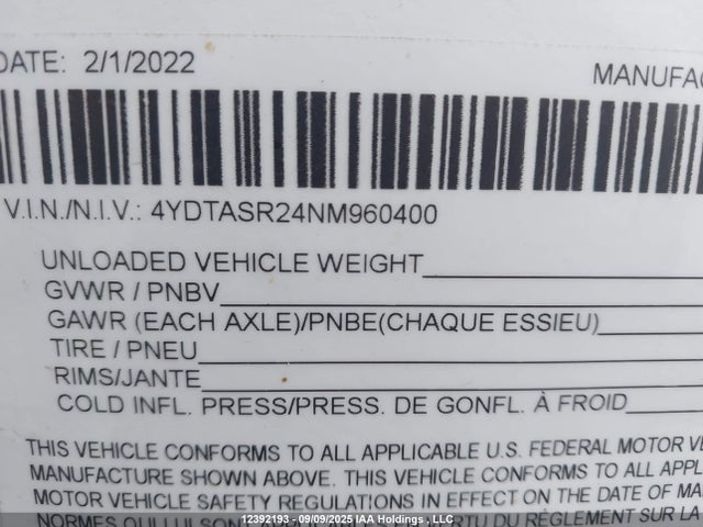 4YDTASR24NM960400 Dutchmen 2022