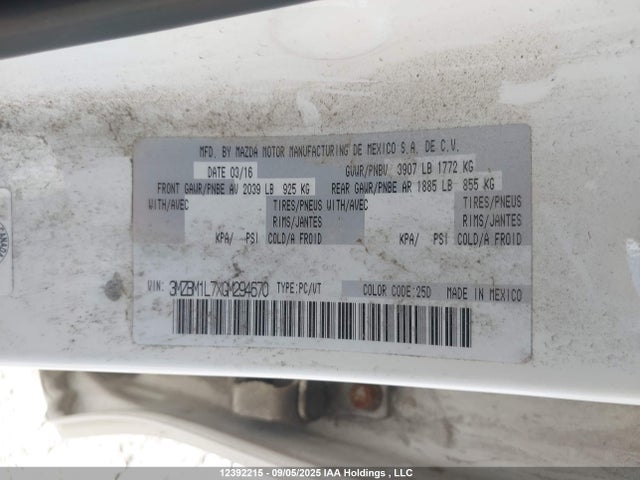 3MZBM1L7XGM294670 Mazda pe