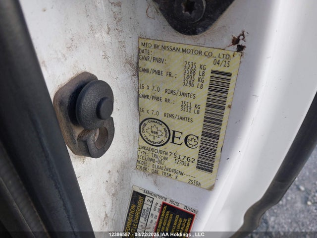 1N6AD0CU0FN751762 Nissan 2015