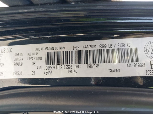 RAM 2020 2020 1C6RR7KT1LS113520 Image 9
