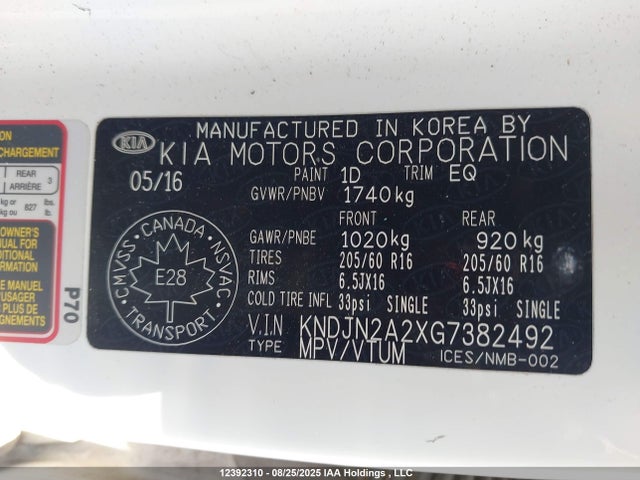 KIA gdi gamma 2016 KNDJN2A2XG7382492 Image 18