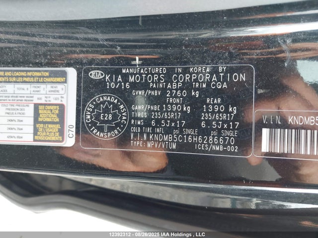 KNDMB5C16H6286670 KIA Sedona