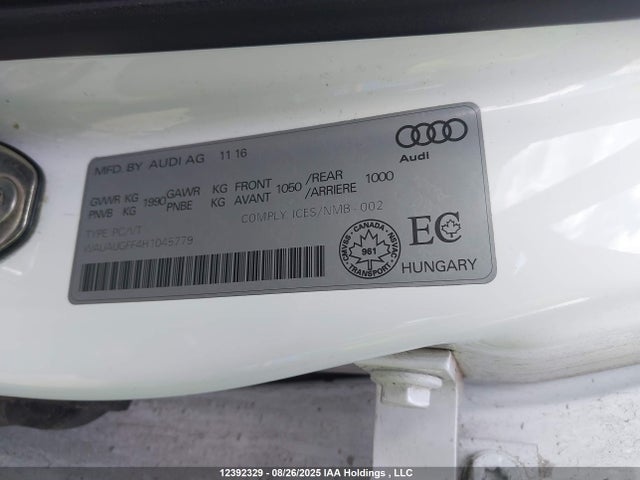 Audi 2017 2017 WAUAUGFF4H1045779 Image 9