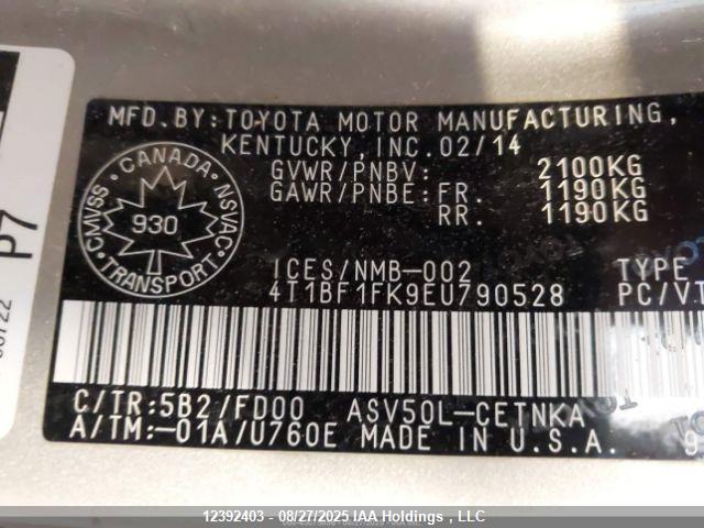 Toyota 2ar-fe 2014 4T1BF1FK9EU790528 Image 10