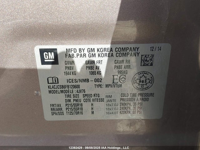 Buick luv 2015 KL4CJCSB6FB120600 Image 9