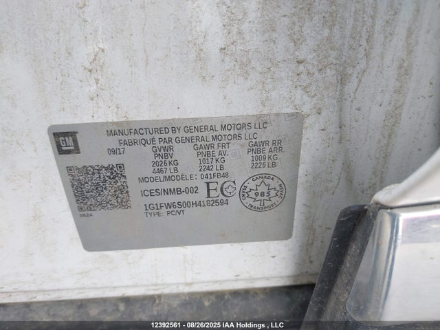 1G1FW6S00H4182594 Chevrolet BOLT EV