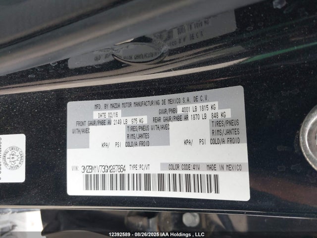 3MZBM1V73GM287864 Mazda pe