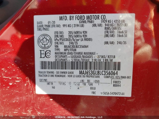 MAJ6S3GL8LC356064 Ford Ecosport