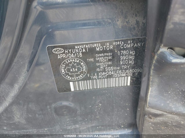 KMHD84LF6JU680090 Hyundai mpi nu