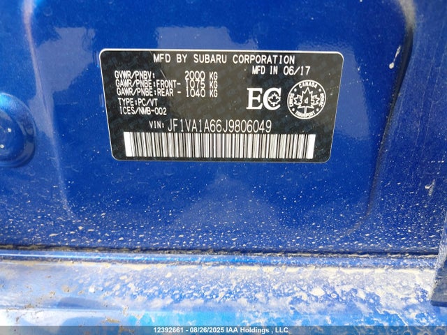 JF1VA1A66J9806049 Subaru dib