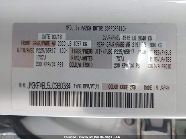 JM3KFABL5J0380384 Mazda py