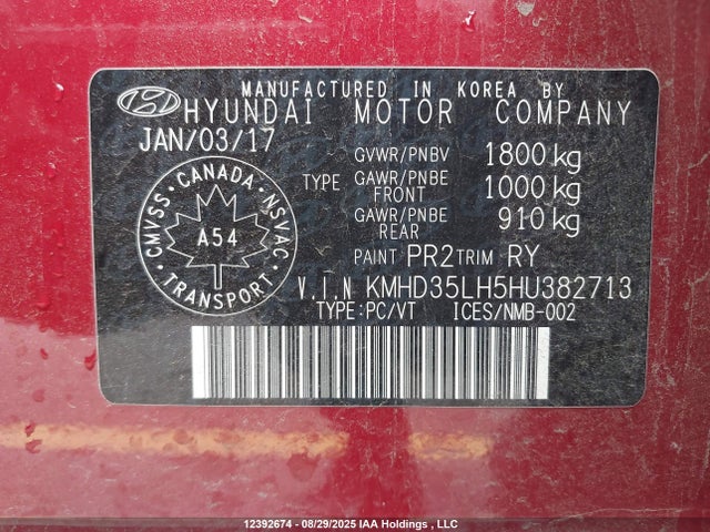 KMHD35LH5HU382713 Hyundai 2017