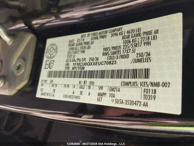 1FMCU0GXXEUC70823 Ford Escape