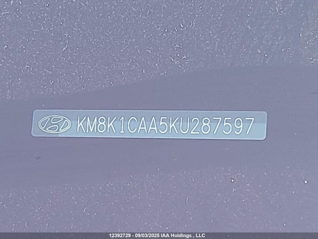 KM8K1CAA5KU287597 Hyundai mpi nu