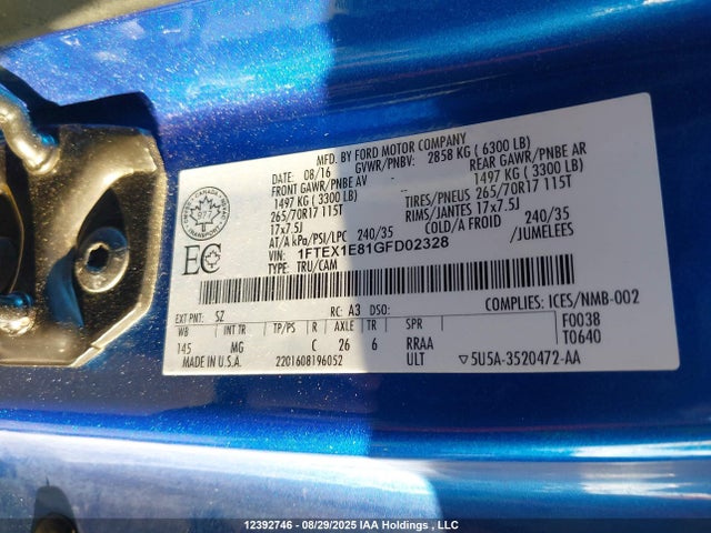 1FTEX1E81GFD02328 Ford F-150
