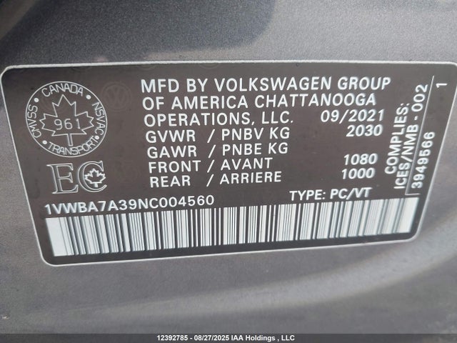 Volkswagen Passat 2022 1VWBA7A39NC004560 Image 27