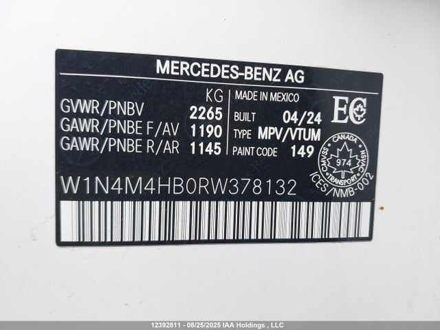 W1N4M4HB0RW378132 Mercedes-Benz m260