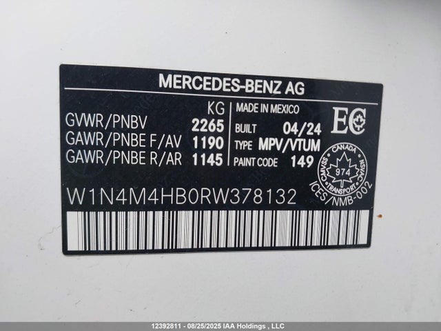 W1N4M4HB0RW378132 Mercedes-Benz m260