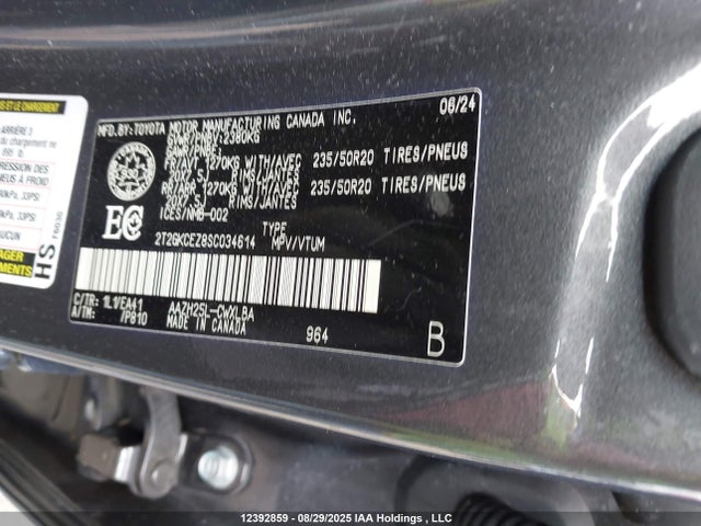 2T2GKCEZ8SC034614 Lexus a25a-fxs