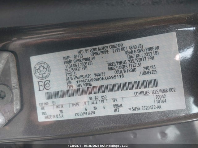 1FMCU9G90EUA95116 Ford 2014