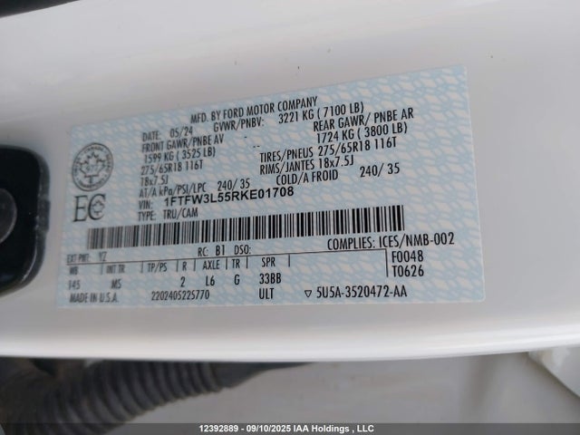 1FTFW3L55RKE01708 Ford 5.0l-4v
