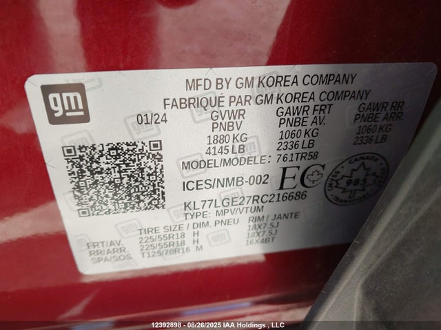 Chevrolet lih 2024 KL77LGE27RC216686 Image 9