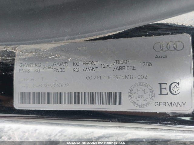 WAUWGAFCXGN024622 Audi A7