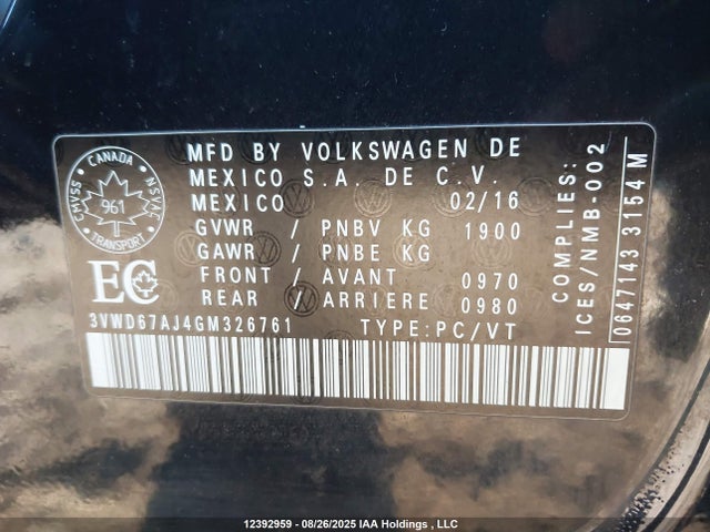 3VWD67AJ4GM326761 Volkswagen 1.4t