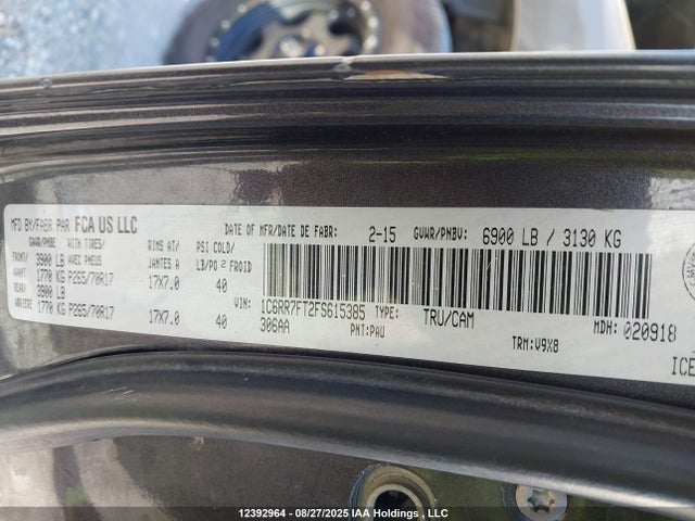 RAM 1500 2015 1C6RR7FT2FS615385 Image 9