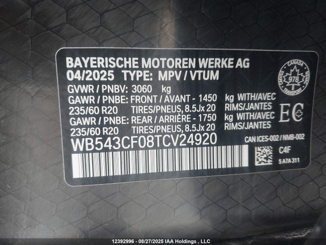 WB543CF08TCV24920 BMW Ix