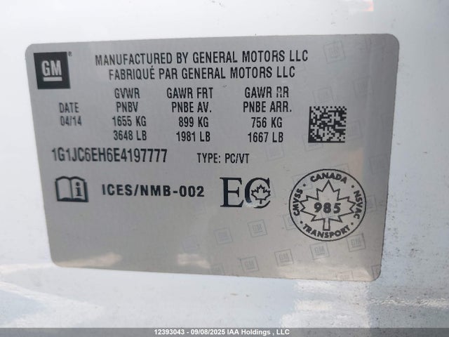 1G1JC6EH6E4197777 Chevrolet luw