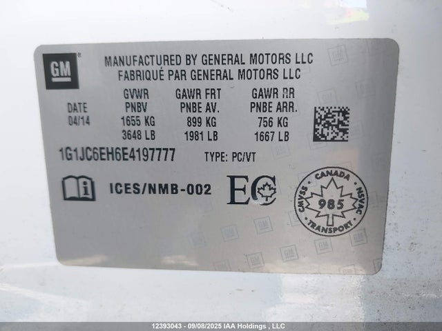 1G1JC6EH6E4197777 Chevrolet luw