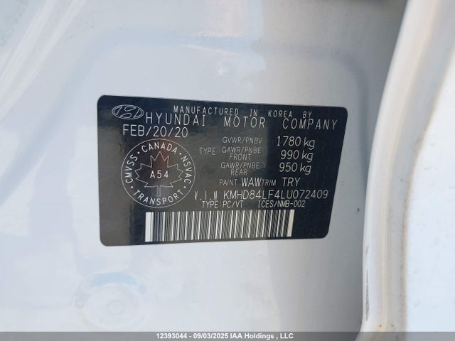 KMHD84LF4LU072409 Hyundai mpi nu