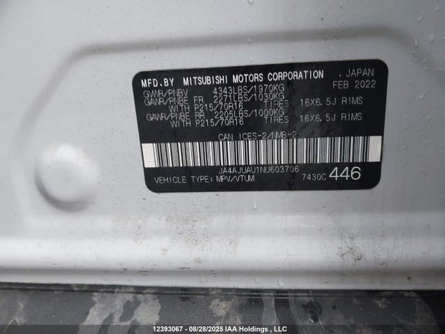 JA4AJUAU1NU603706 Mitsubishi mivec