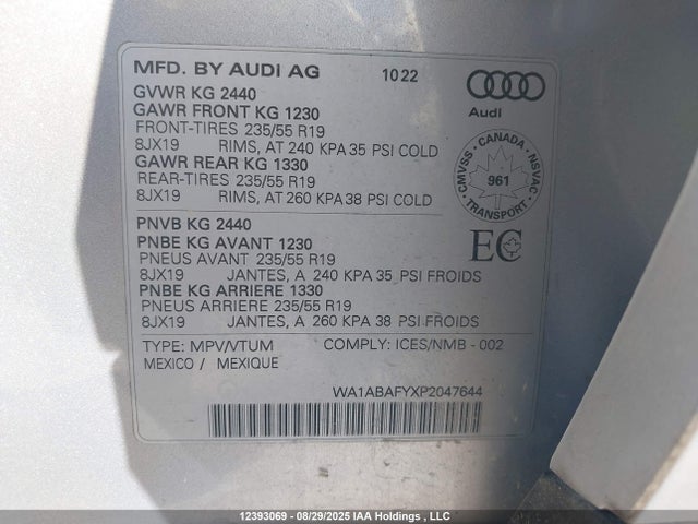 WA1ABAFYXP2047644 Audi 40 tfsi