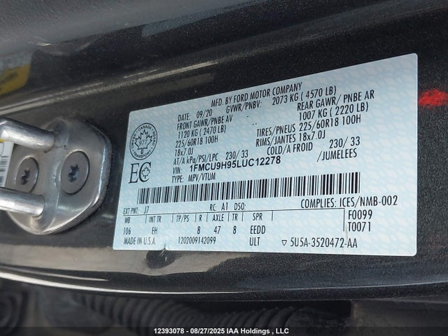 1FMCU9H95LUC12278 Ford gtdi, 240ps