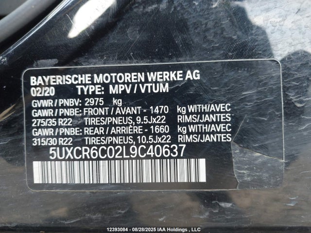 5UXCR6C02L9C40637 BMW X5