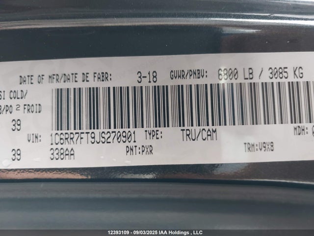 RAM 1500 2018 1C6RR7FT9JS270901 Image 9