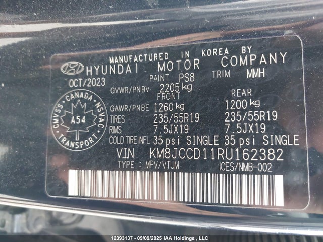 KM8JCCD11RU162382 Hyundai t-gdi gamma ii