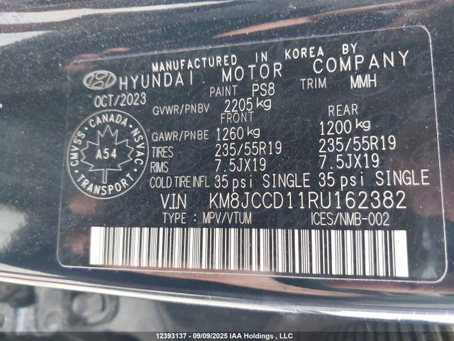 KM8JCCD11RU162382 Hyundai t-gdi gamma ii