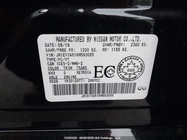 JN1EV7AR1KM593055 Infiniti Q50