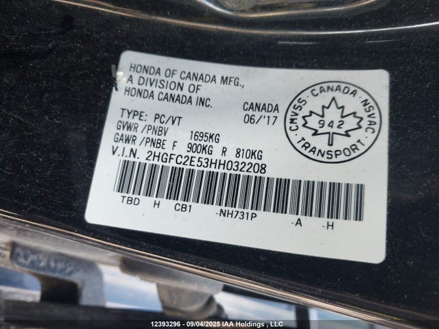 Honda k20c2 2017 2HGFC2E53HH032208 Image 9