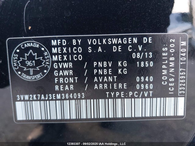 3VW2K7AJ3EM364093 Volkswagen Jetta