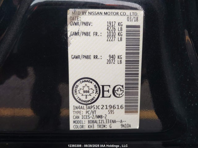 1N4AL3AP5JC219616 Nissan Altima