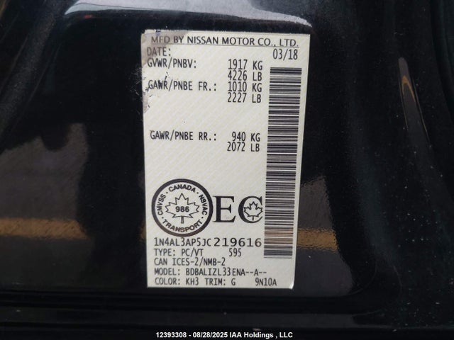 1N4AL3AP5JC219616 Nissan Altima