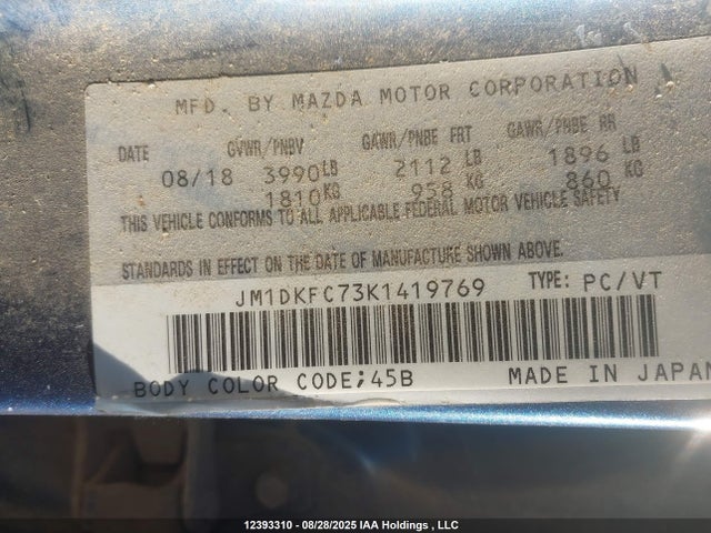 JM1DKFC73K1419769 Mazda pe