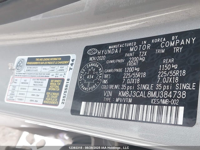 KM8J3CAL8MU384738 Hyundai gdi theta ii