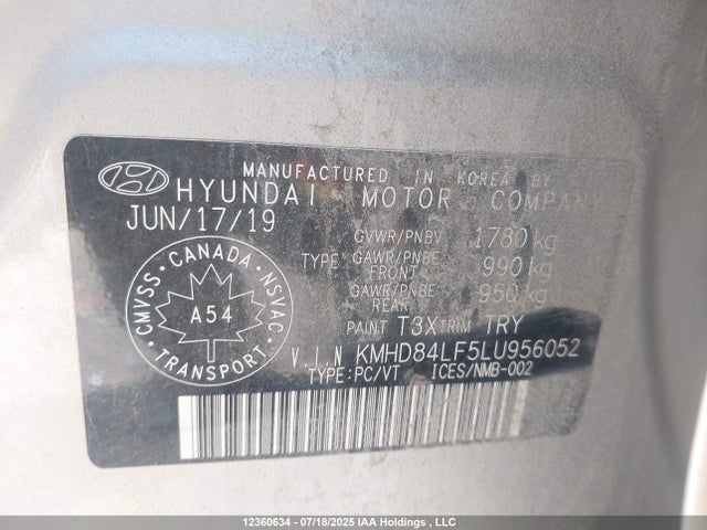 KMHD84LF5LU956052 Hyundai mpi nu