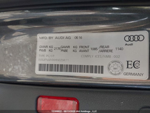 WAUFNAF4XHN020411 Audi A4