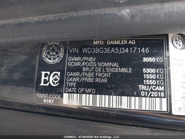 WD3BG3EA5J3417146 Mercedes-Benz m274